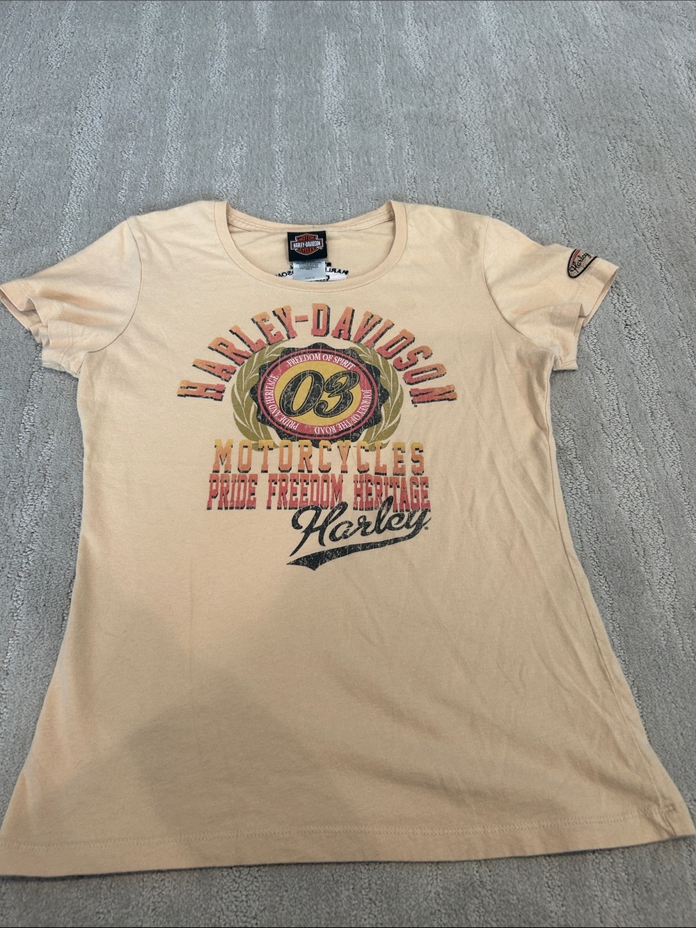Women’s Harley-Davidson Cream Short Sleeve Motorcycle Tee